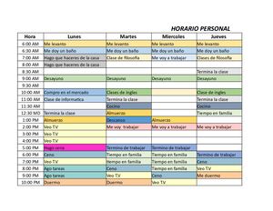Horario Personal Informatica
