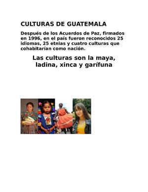 Culturas De Guatemala, Tarea Para Revista