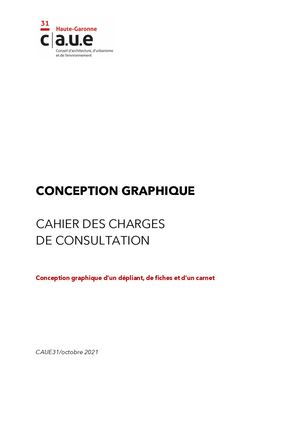 Cahier des charges de consultation - Conception graphique de supports pour le CAUE 31