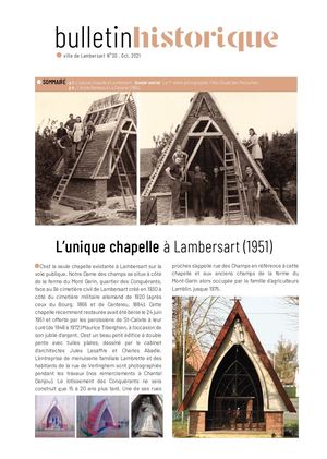 Bulletin Historique N°30 -octobre 2021