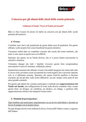 Concorso scuola primaria: Abitiamo Il Natale. Vivere il Natale nel mondo