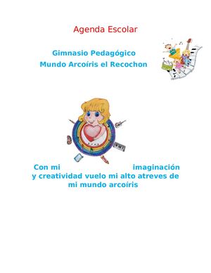 Agenda Escolar Gimnasio pedagogico mundo arcoiris
