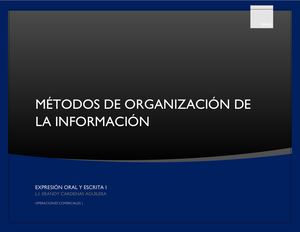 Métodos De Organización De La Información