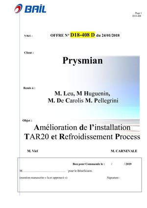 Exemple Prysmian Dba18 408 D