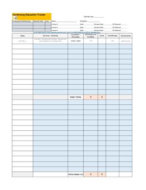 CE Tracker PDF FREE