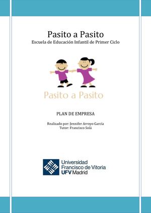 Plan Empresa Escuela Infantil "Pasito a Pasito"