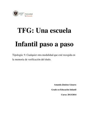 Trabajo Fin de Grado de Escuela Infantil