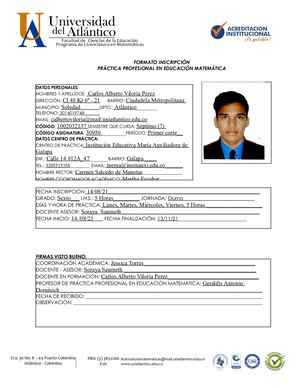 Formato de inscripción de practicas