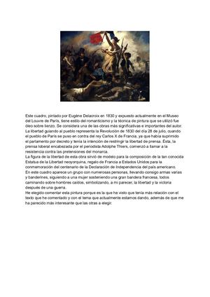 Comentario La Libertad Guiando Al Pueblo