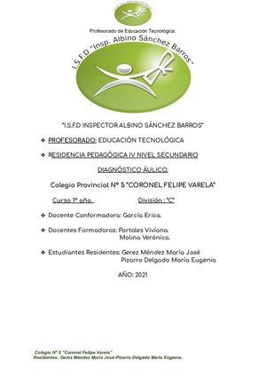 Diagnóstico Áulico Colegio Nº 5 Gerez Méndez -Pizarro Delgado