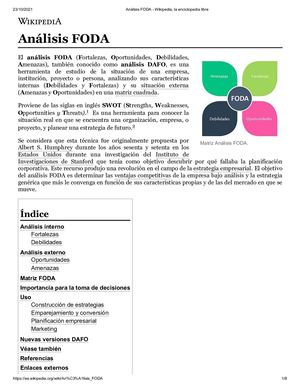 Análisis Foda Wikipedia, La Enciclopedia Libre