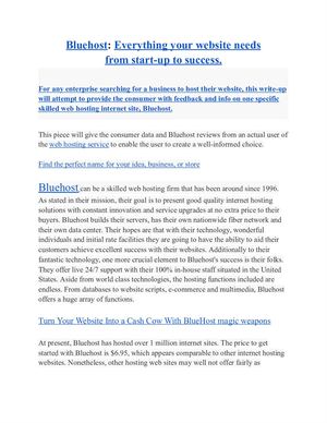 Bluehost Everything Your Website Needs Google Docs
