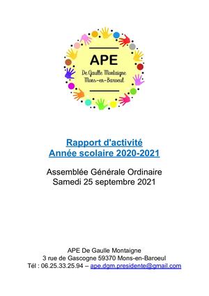 Rapport Activites 2020 2021 Ape Docx