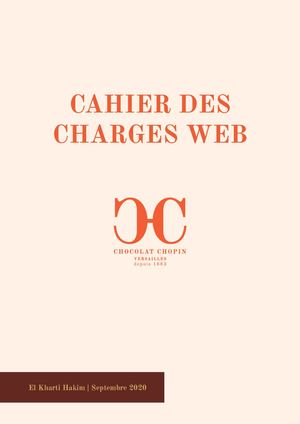 Cahier des charges - Chocolat Chopin