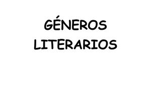 Géneros Literarios