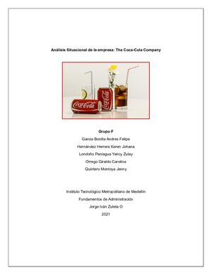 Análisis Situacional De La Empresa The Coca Cola Company