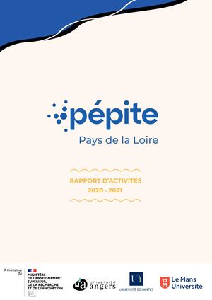 Pépite des Pays de la Loire - Rapport d'activités 2020-2021