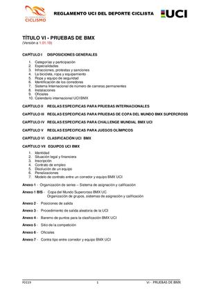 Reglamento Del Bmx