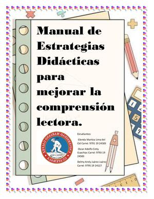 Manual de estrategias didácticas para mejorar la comprensión lectora en estudiantes del ciclo básico