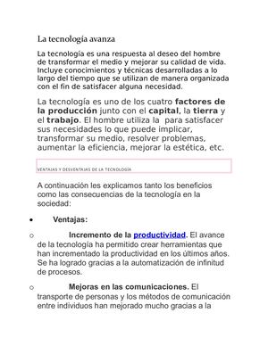 La Tecnología Avanza