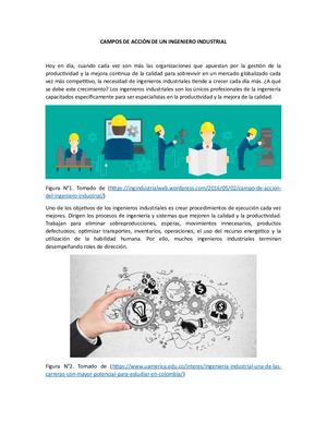 Campos De Acción De Un Ingeniero Industrial