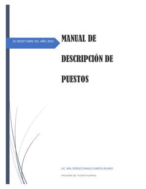 Manual de Descripción de Puestos.