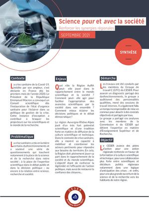 Synthese Science Pour Et Avec La Société