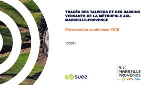 Tracés des talwegs et des bassins versants de la Métropole Aix Marseille Provence