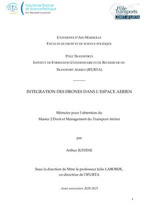 Intégration Drones Espace Aérien Arthur Justine Sept2021