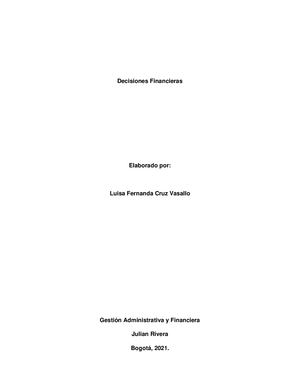 Cuadro Comparativo Entre Las Decisiones De Financiación, Operación Y Financiamiento