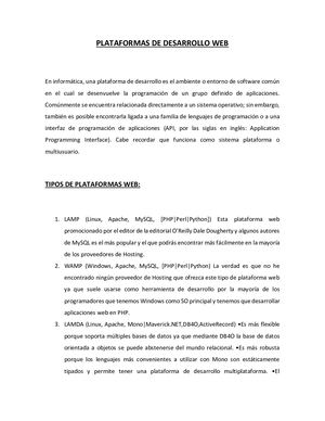 Plataformas De Desarrollo Web