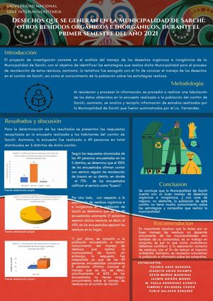 Grupo 11 Afiche Desechos Muni Sarchi
