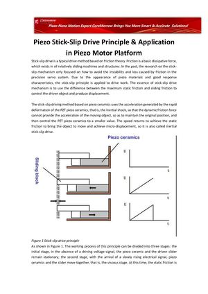 Piezo Stick Slip Drive Principle & Application In Piezo Motor Platform