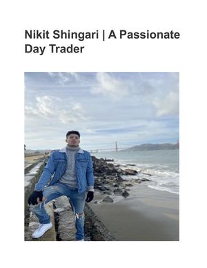 Nikit Shingari | A Passionate Experienced Of Day Trading