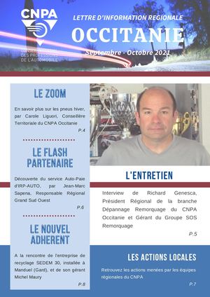 Newsletter Septembre/Octobre 2021 - CNPA Occitanie