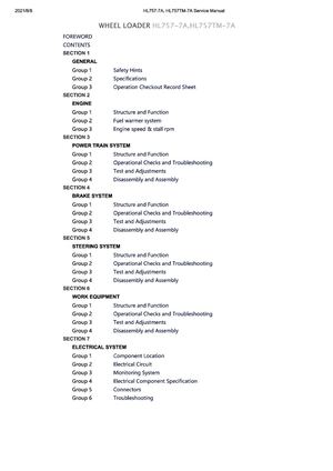Hyundai Hl757 7a Wheel Loader Service Repair Manual