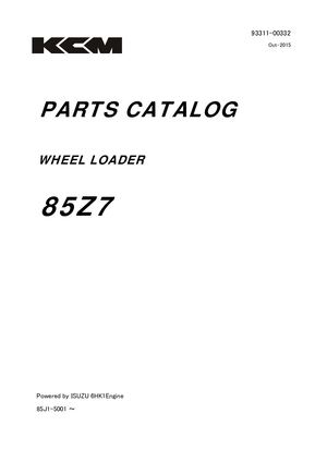 Kawasaki 85z7 Wheel Loader Parts Catalogue Manual