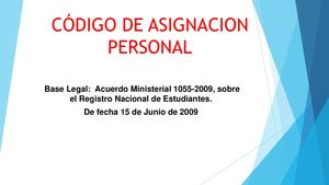 4 Código Único De Estudiante Y Reglamento De Conviencia Pacífica