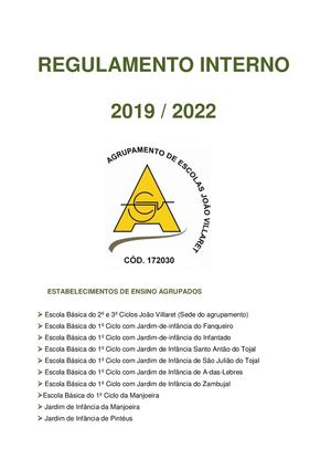 Regulamento Interno 2019 2022