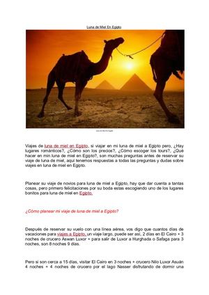 Luna De Miel En Egipto