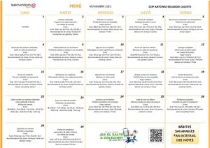 MENÚ COMEDOR NOVIEMBRE 2021-Ceip ADCalvete-