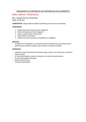 Indagamos La Presencia De Almidon En Los Alimentos