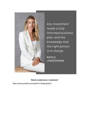 Nicole Junkermann Investment