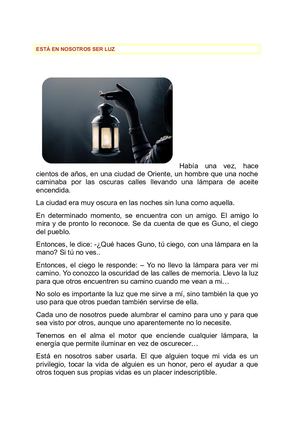 ESTÁ EN NOSOTROS SER LUZ