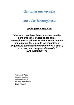 Gestionar aulas heterogéneas Anijovich