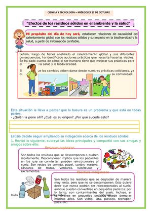 “Efectos de los residuos sólidos en el ambiente y la salud”