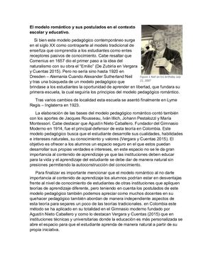 El Modelo Romántico Y Sus Postulados En El Contexto Escolar Y Educativo