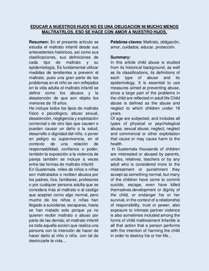 Articulo Del Maltrato Infantil