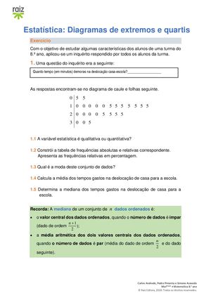 Diagrama Extremos e Quartis 8 (Raiz )