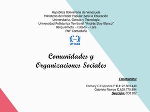 Comunidades Y Organizaciones Sociales - Osmary Espinoza